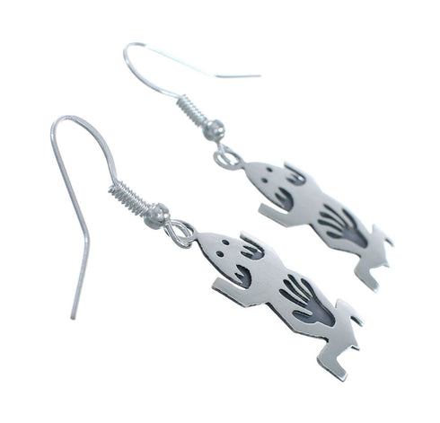Frog Sterling Silver Navajo Hook Dangle Earrings X10073
